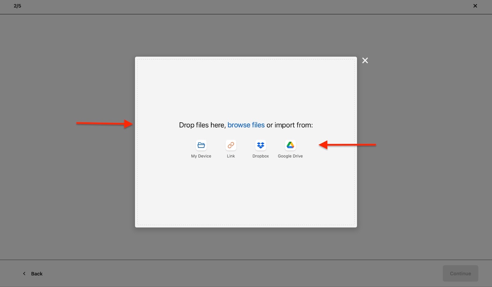 Choosing a file source