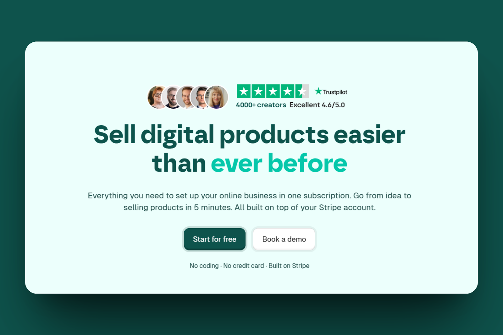 Section of an Easytools landing page