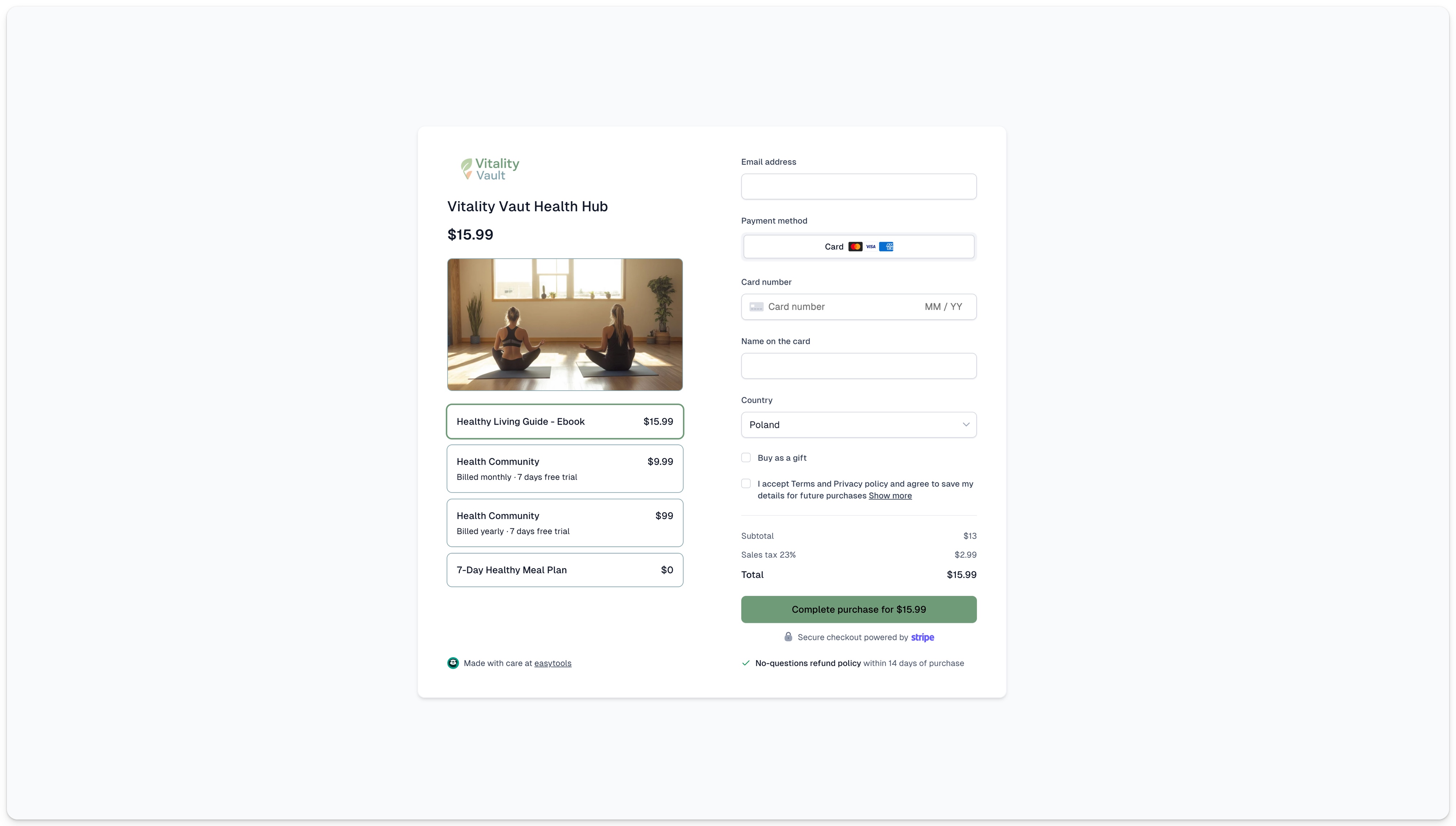Easytools - new checkout design