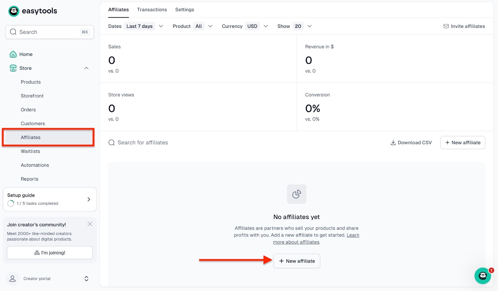 Setting up affiliates on the best online course platform.
