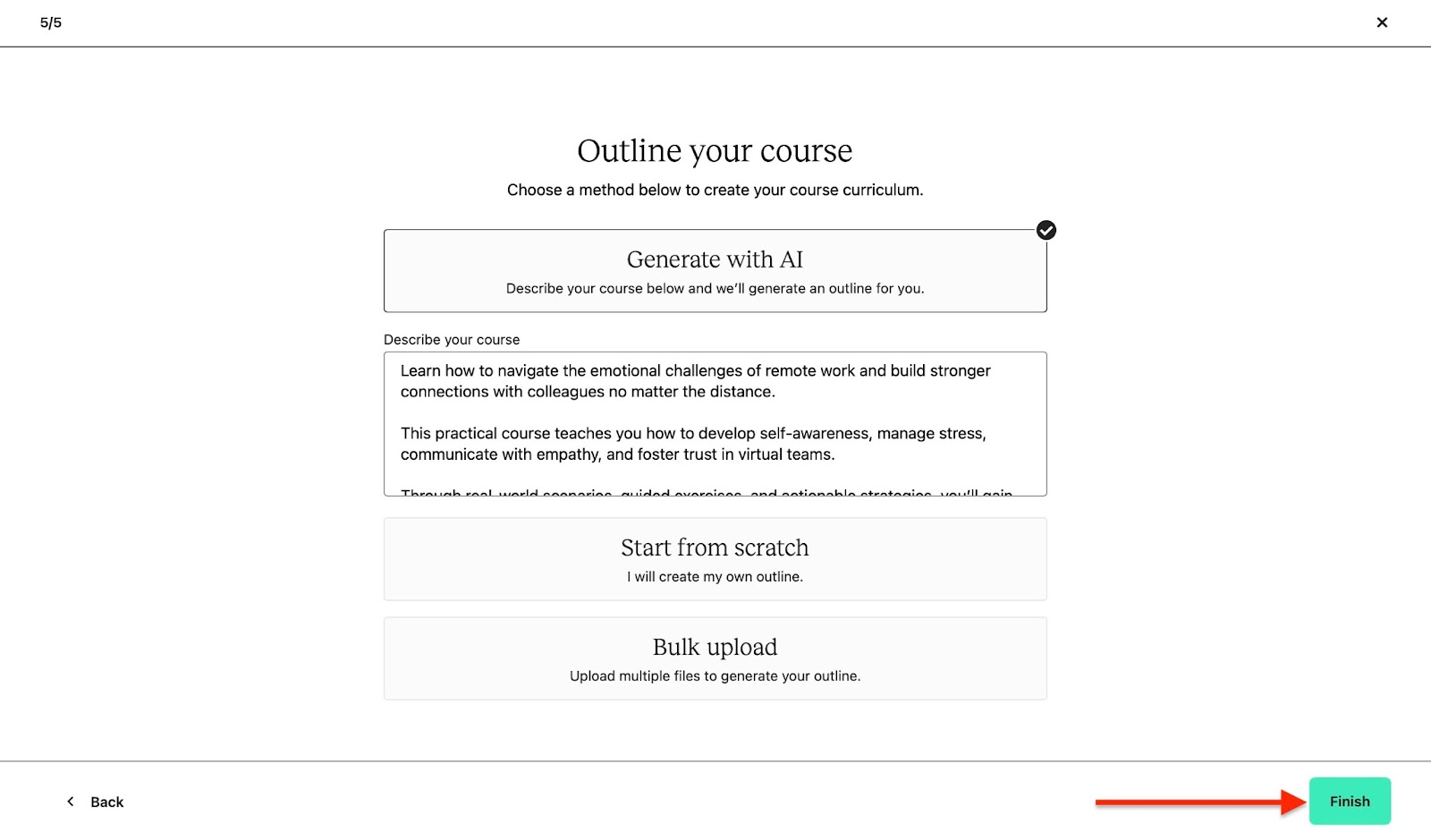 Generating online course outlines with AI