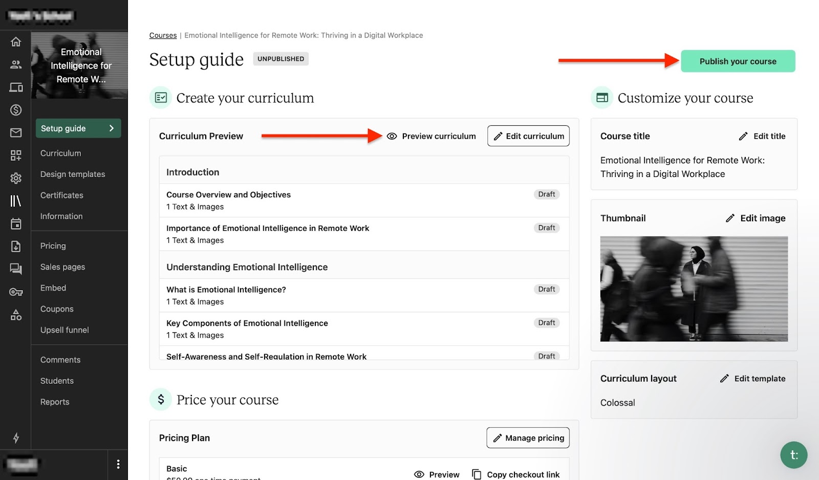 Curriculum and course setup on Teachable.jpeg