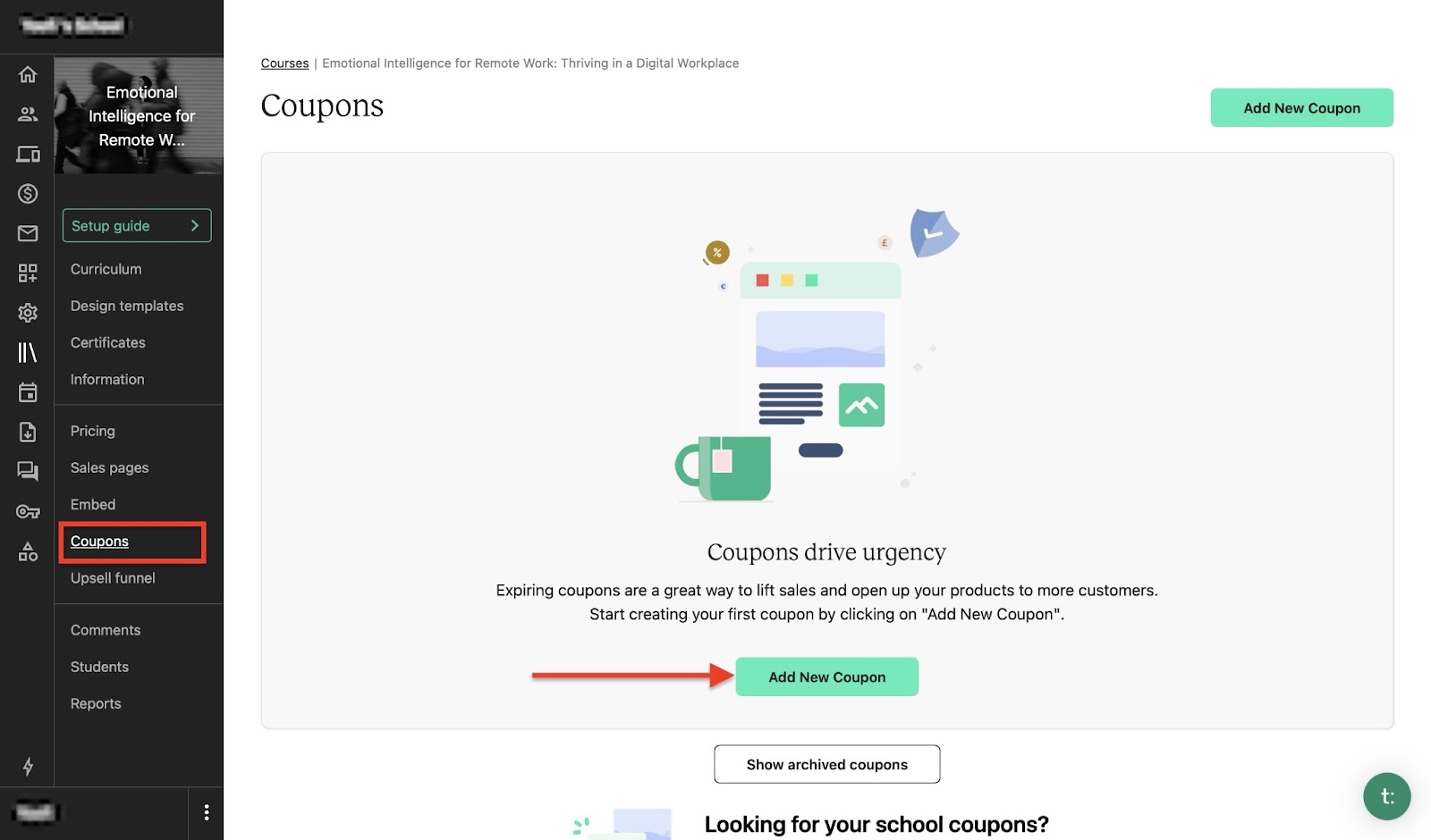 Creating courses on Teachable