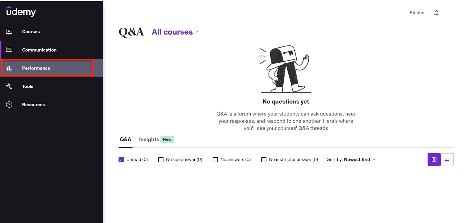Navigating the Udemy section
