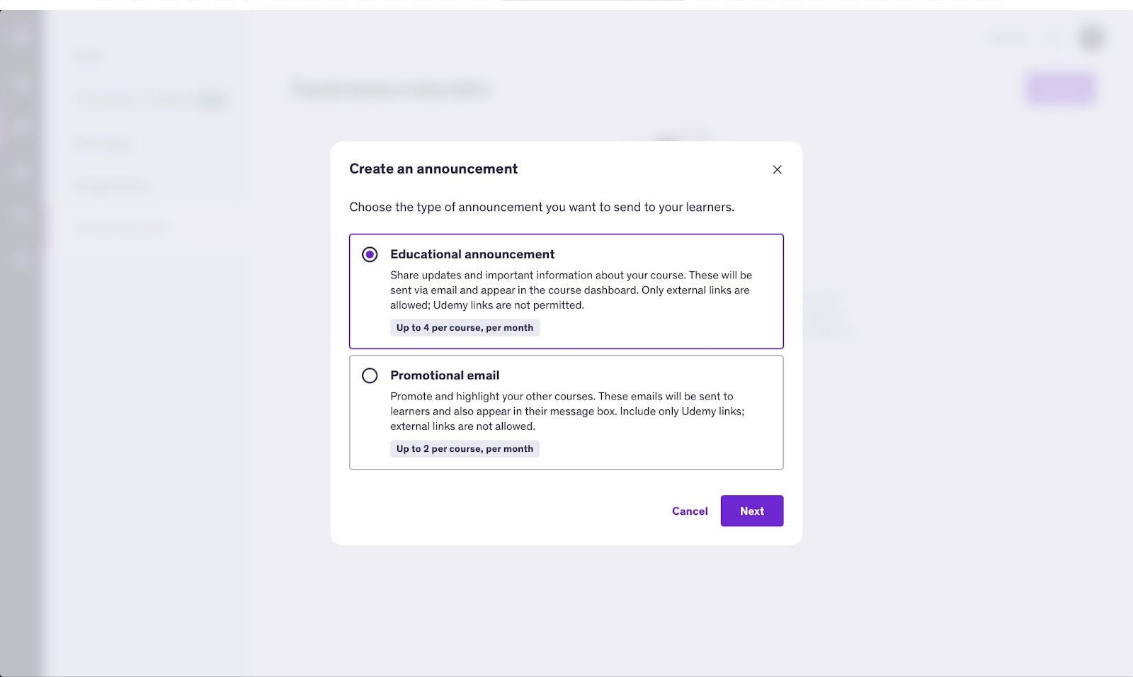 Creating educational and promotional emails on Udemy.