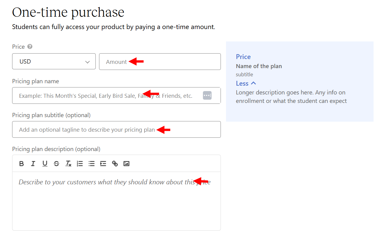 Create a one-time purchase offer