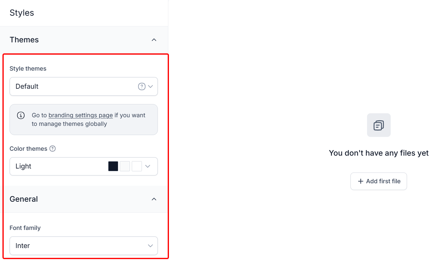 Choose a color theme and font
