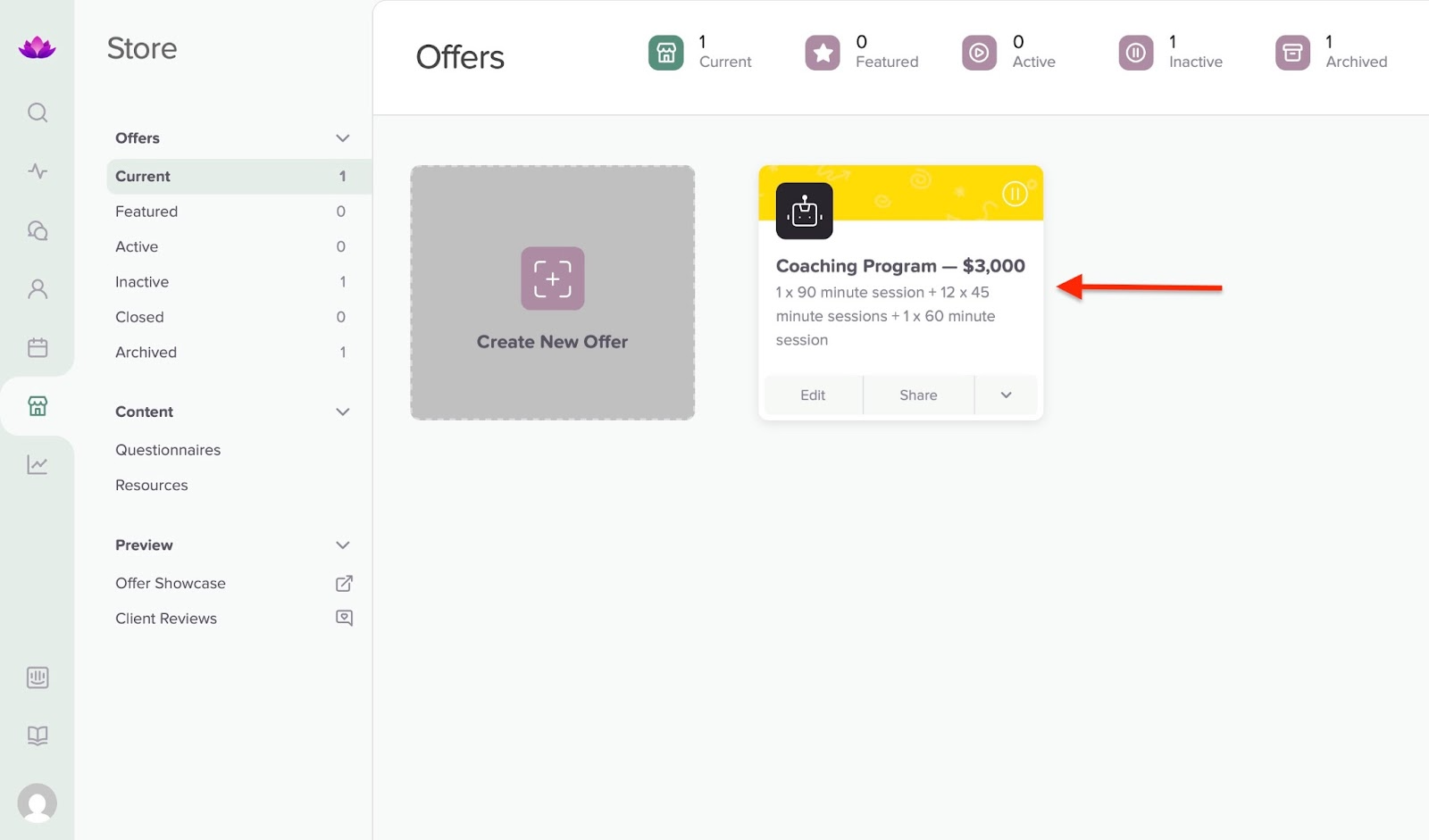 New coaching program offer listed with pricing details