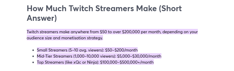 twitch streamer income breakdown