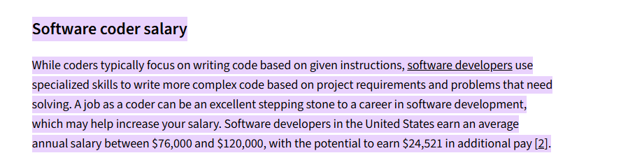 software coder salary statistic