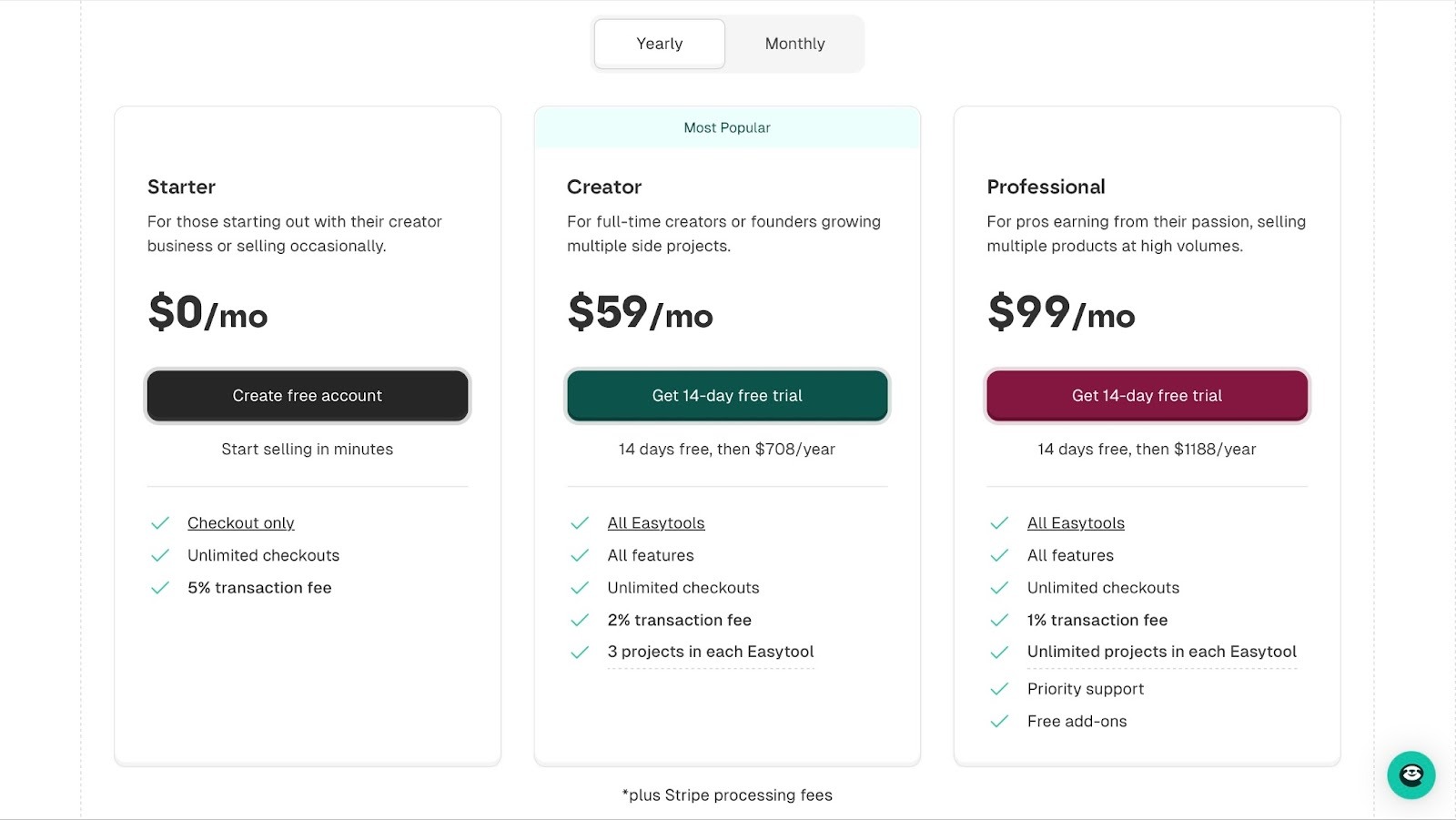 easytools pricing plans