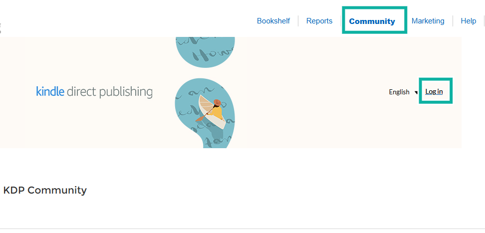 log into community in platform to sell e-books