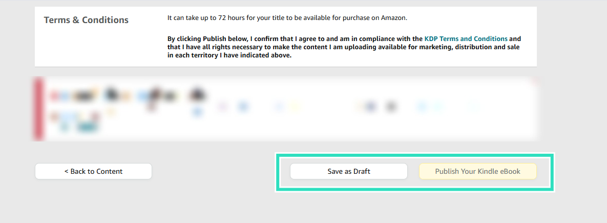 save and publish e-book after setup