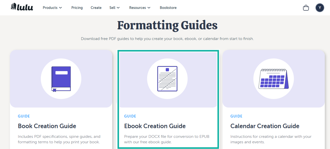 view e-book creation guide to start your e-book