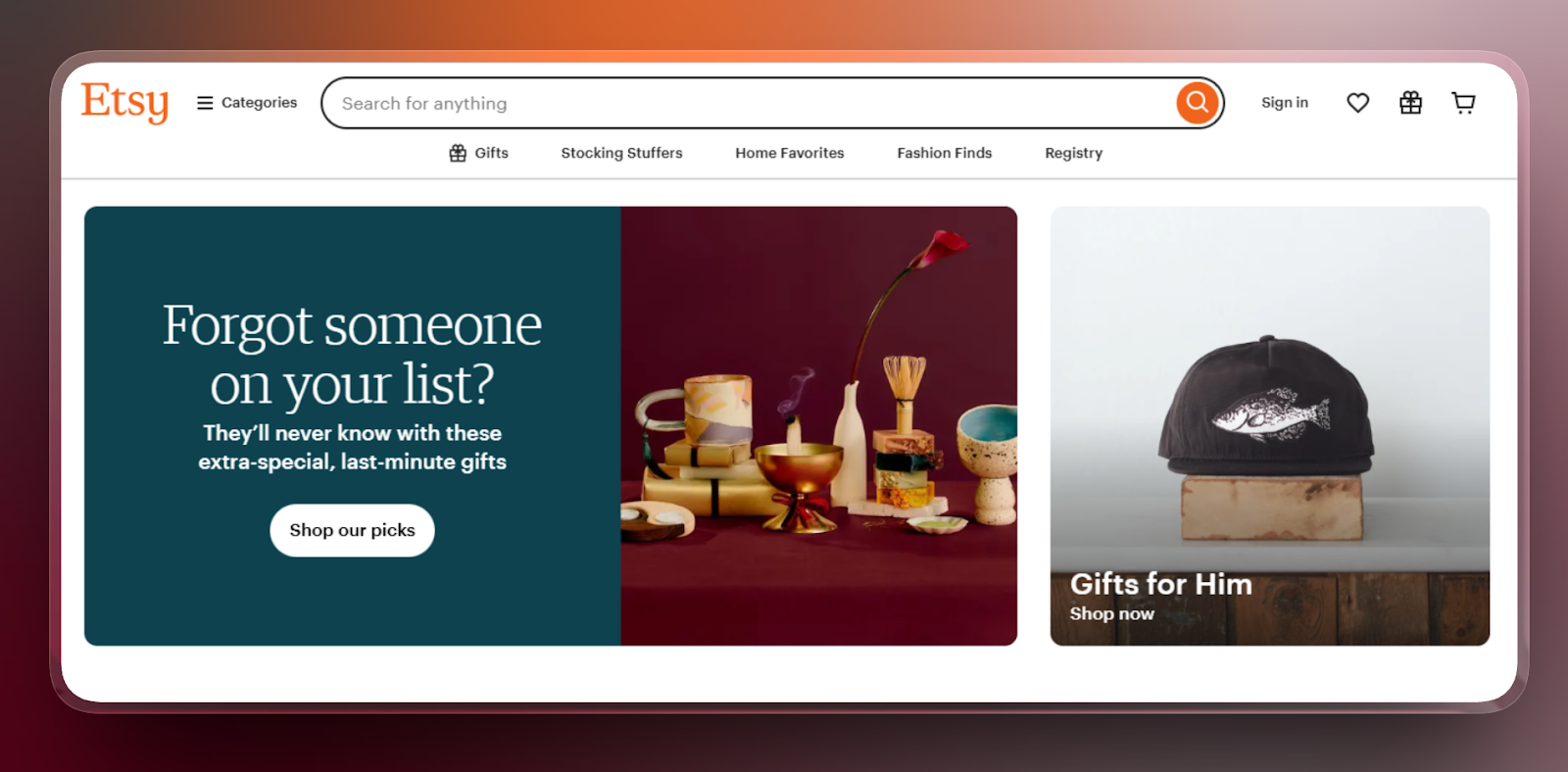 Etsy - best platforms to sell e-books