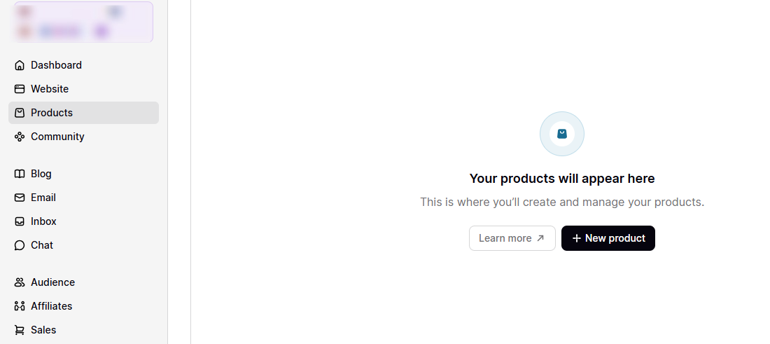 create a new product from menu