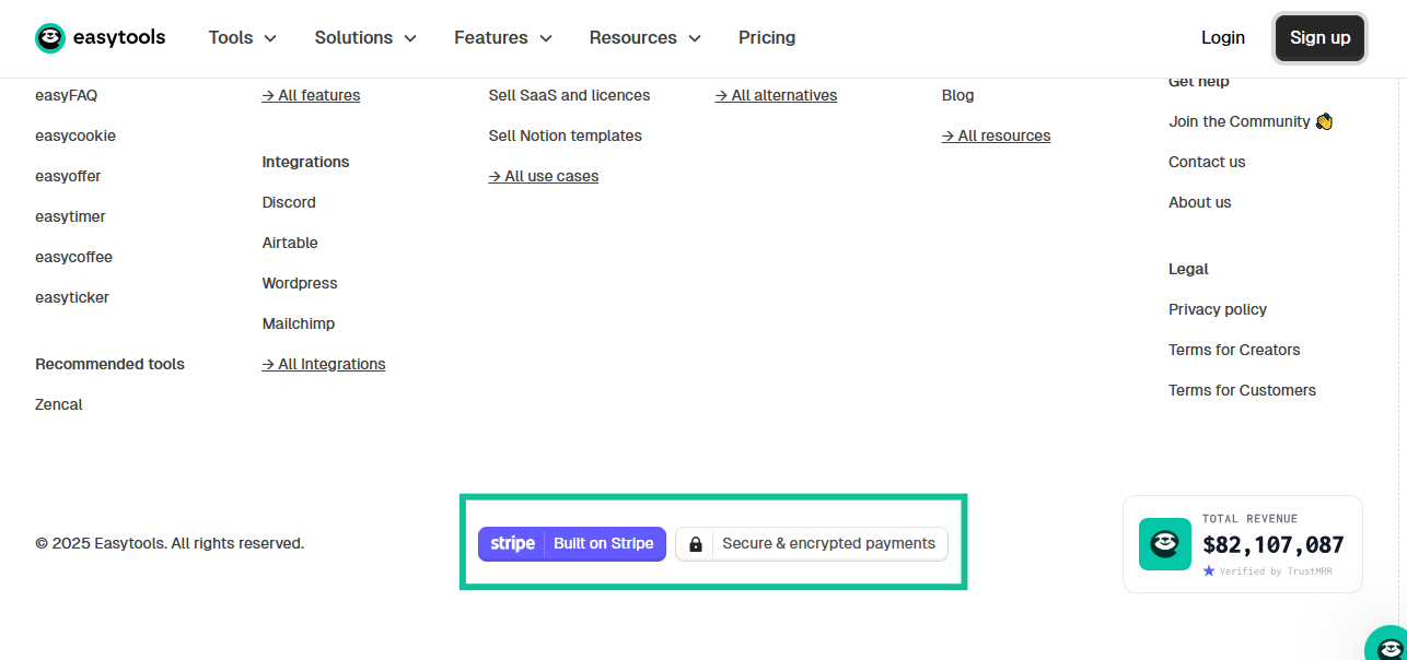 built on stripe for secured payments