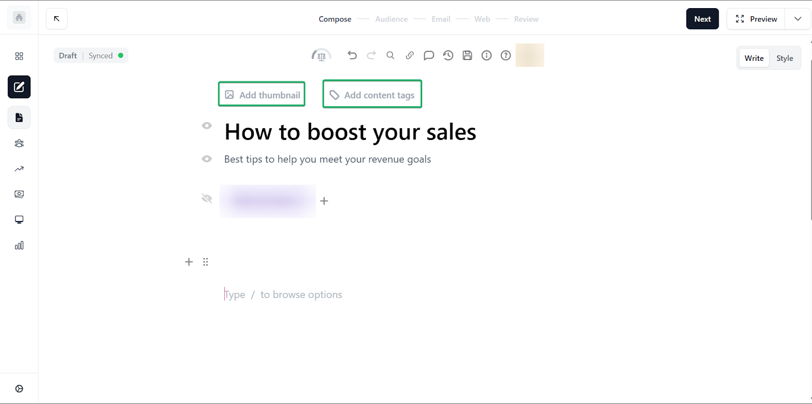content editor in beehiiv