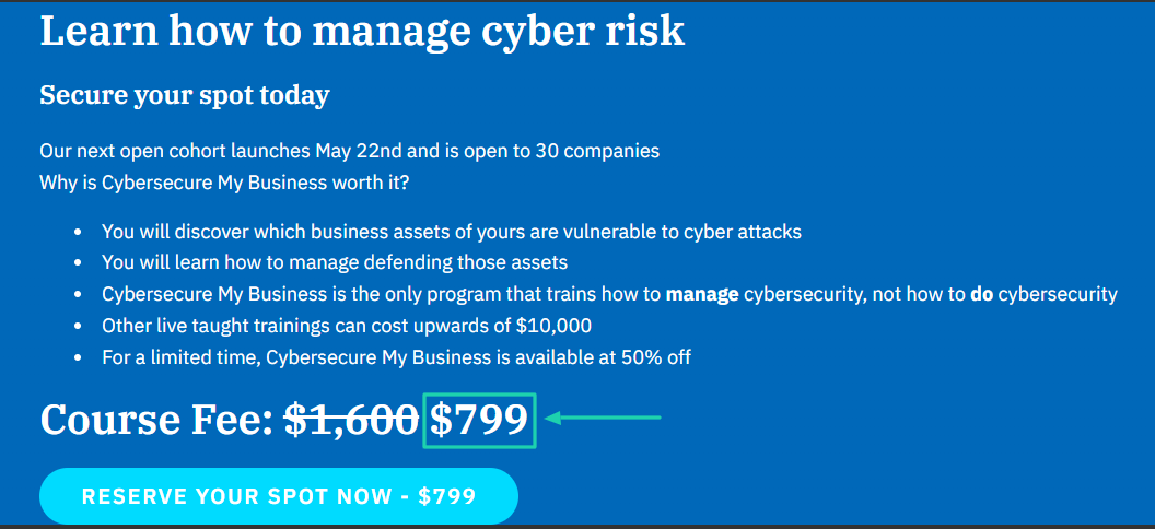 course fee and discounted amount