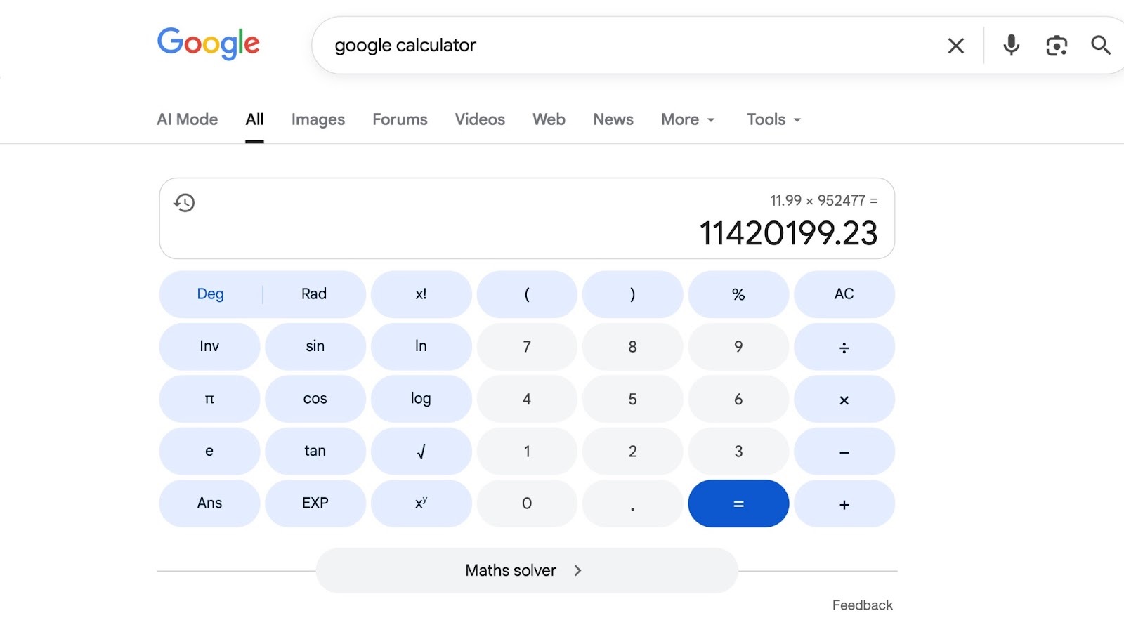 google calculator