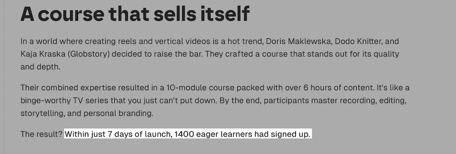 the of self-paced course