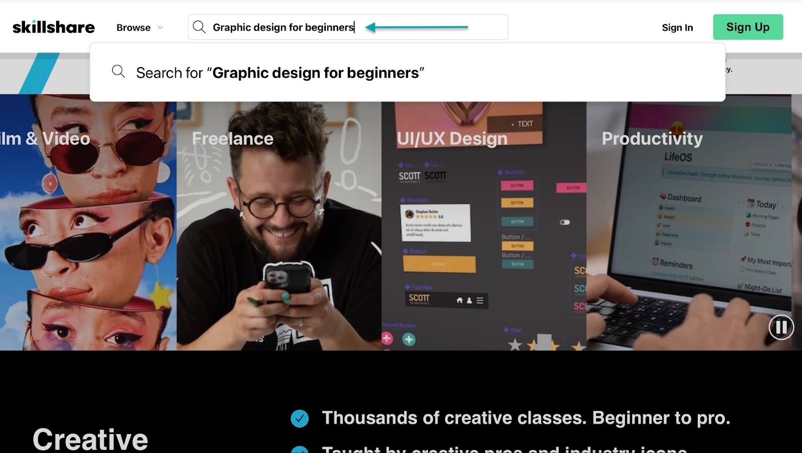 search on skillshare