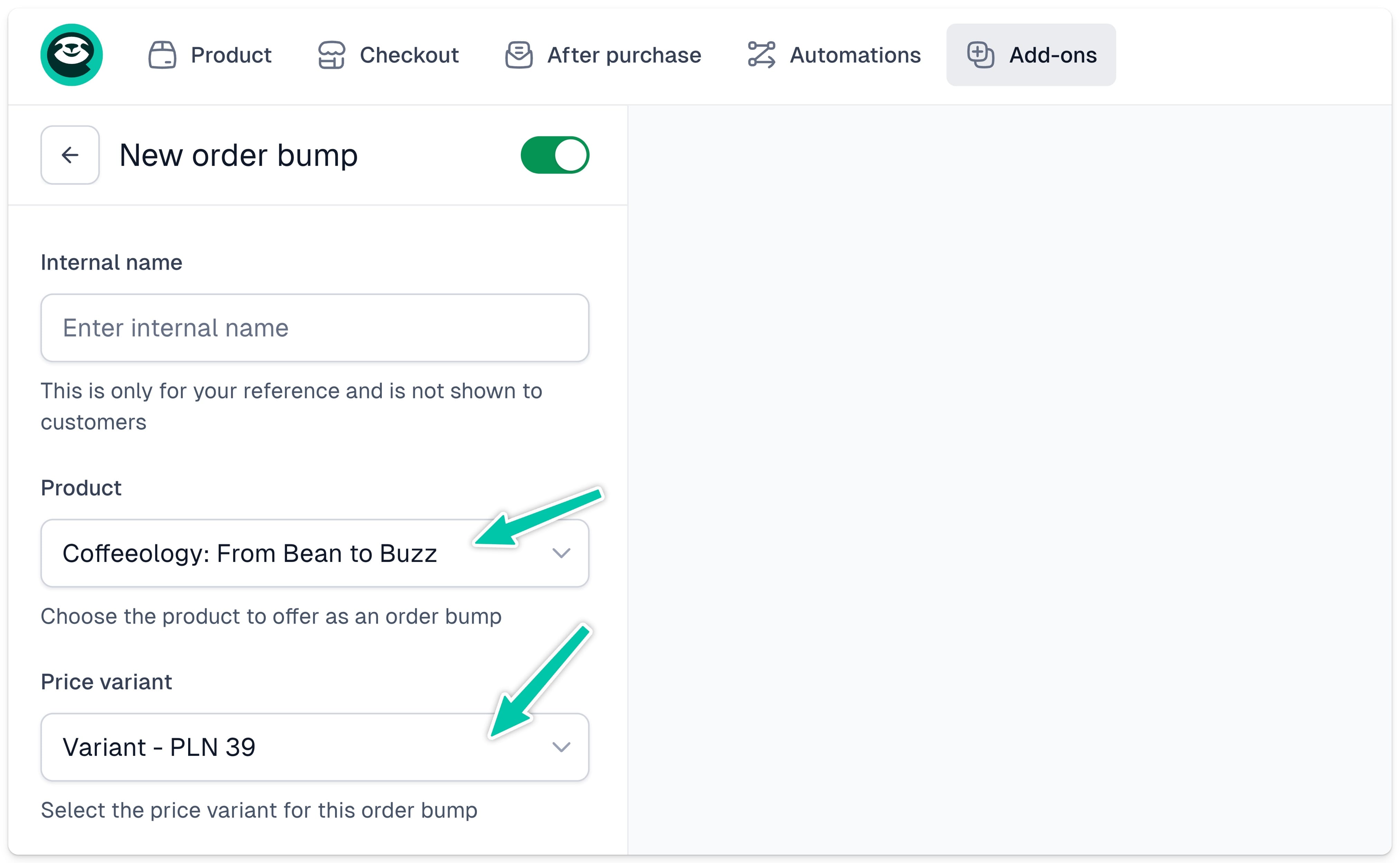 Easytools adding order bump details