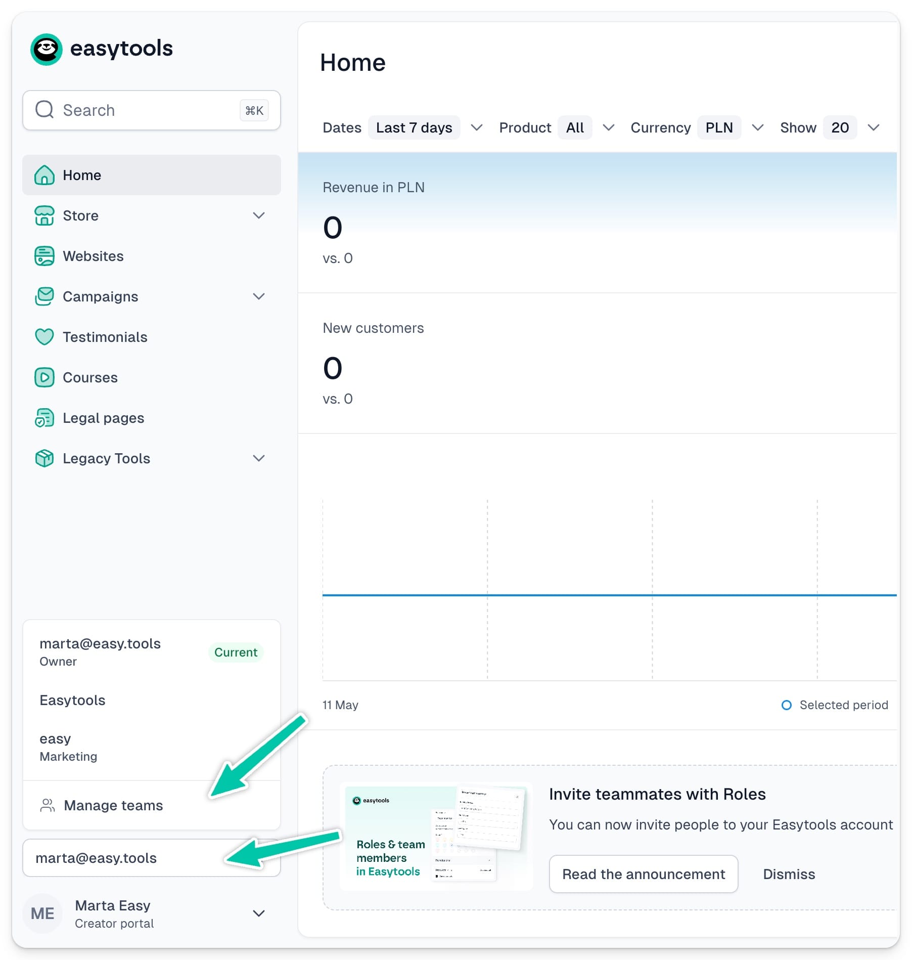 Easytoole team member roles