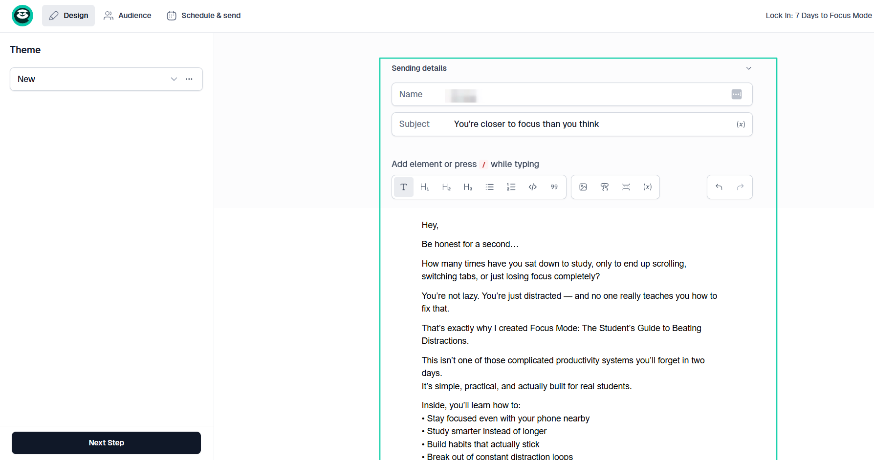 email campaign to make money podcasting