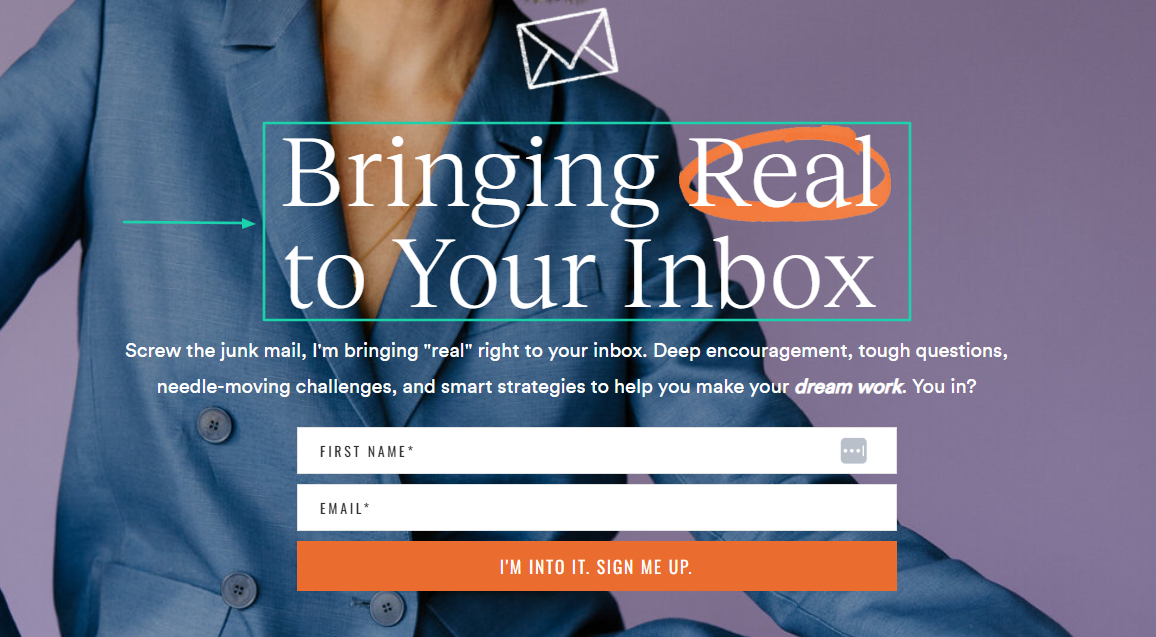 jenna kutcher newsletter sign up