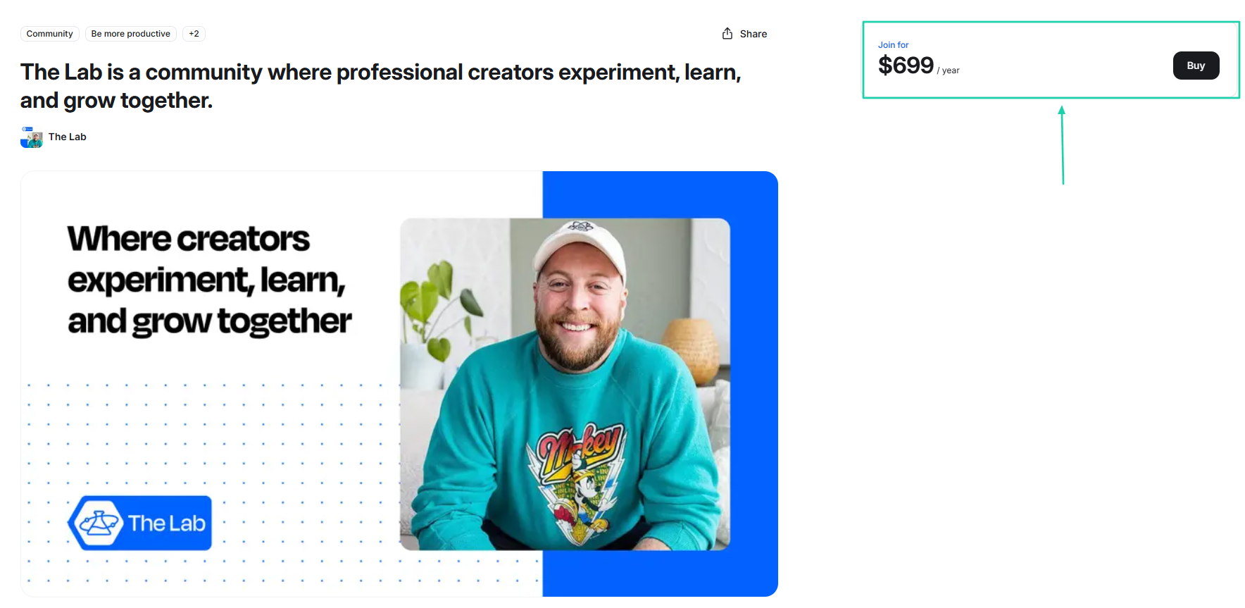 checkout page for the lab community