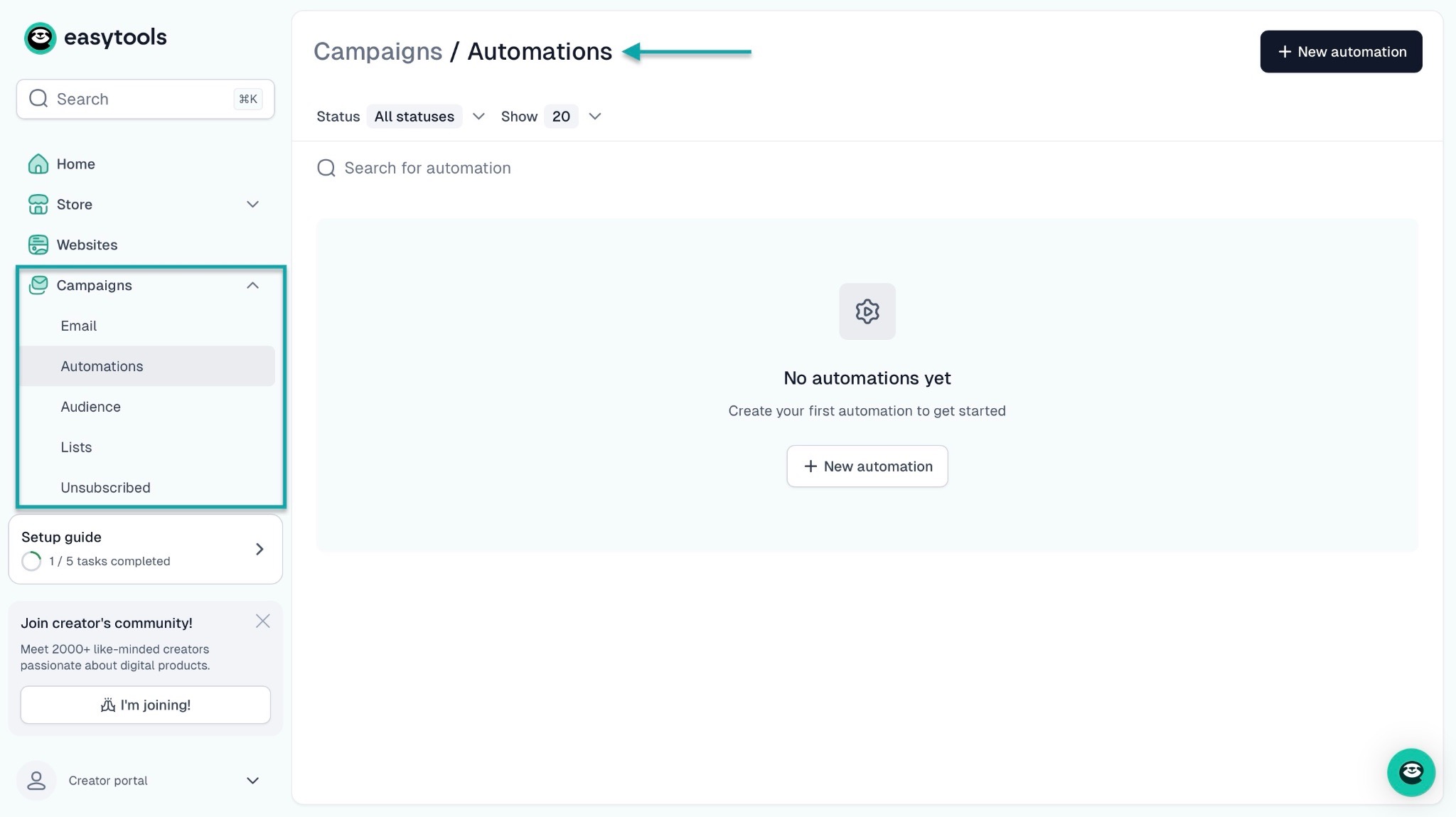 campaigns feature to promote an online course