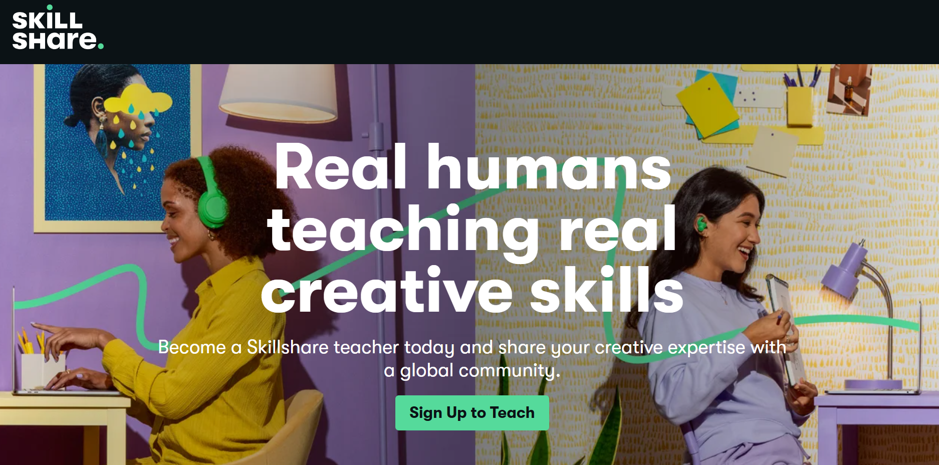 skillshare landing page