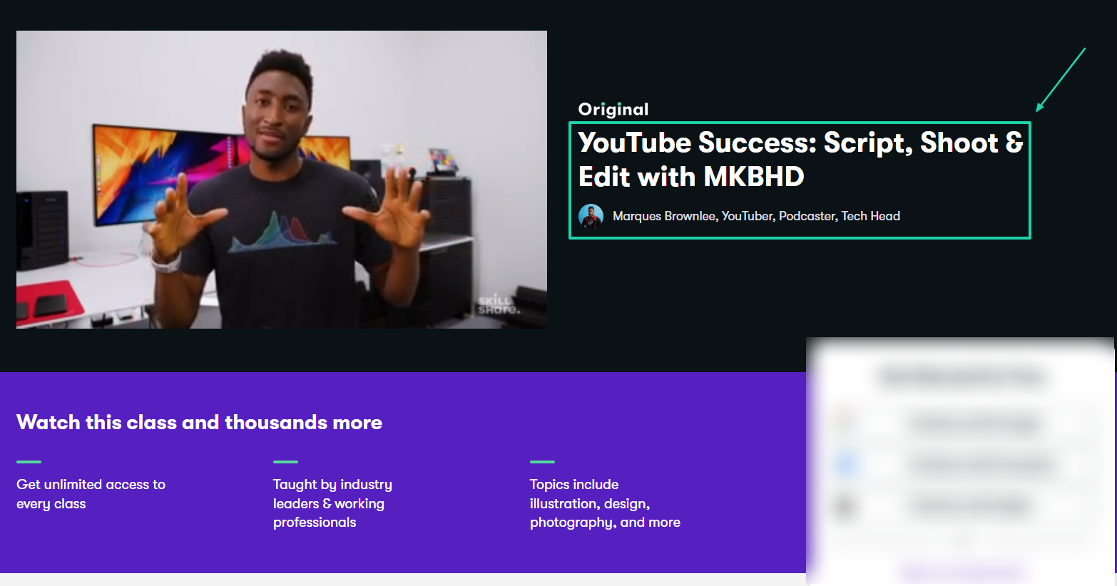 marques brownlee course on skillshare