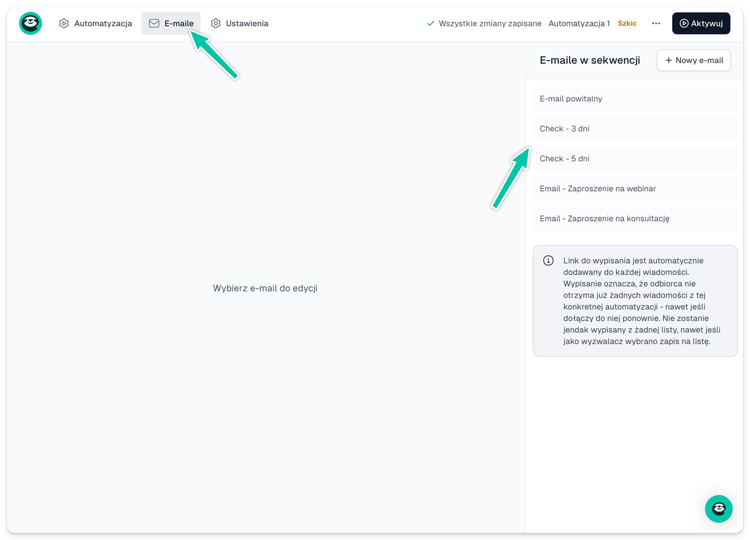 Easymail lista emaili w automatycznej sekwencji