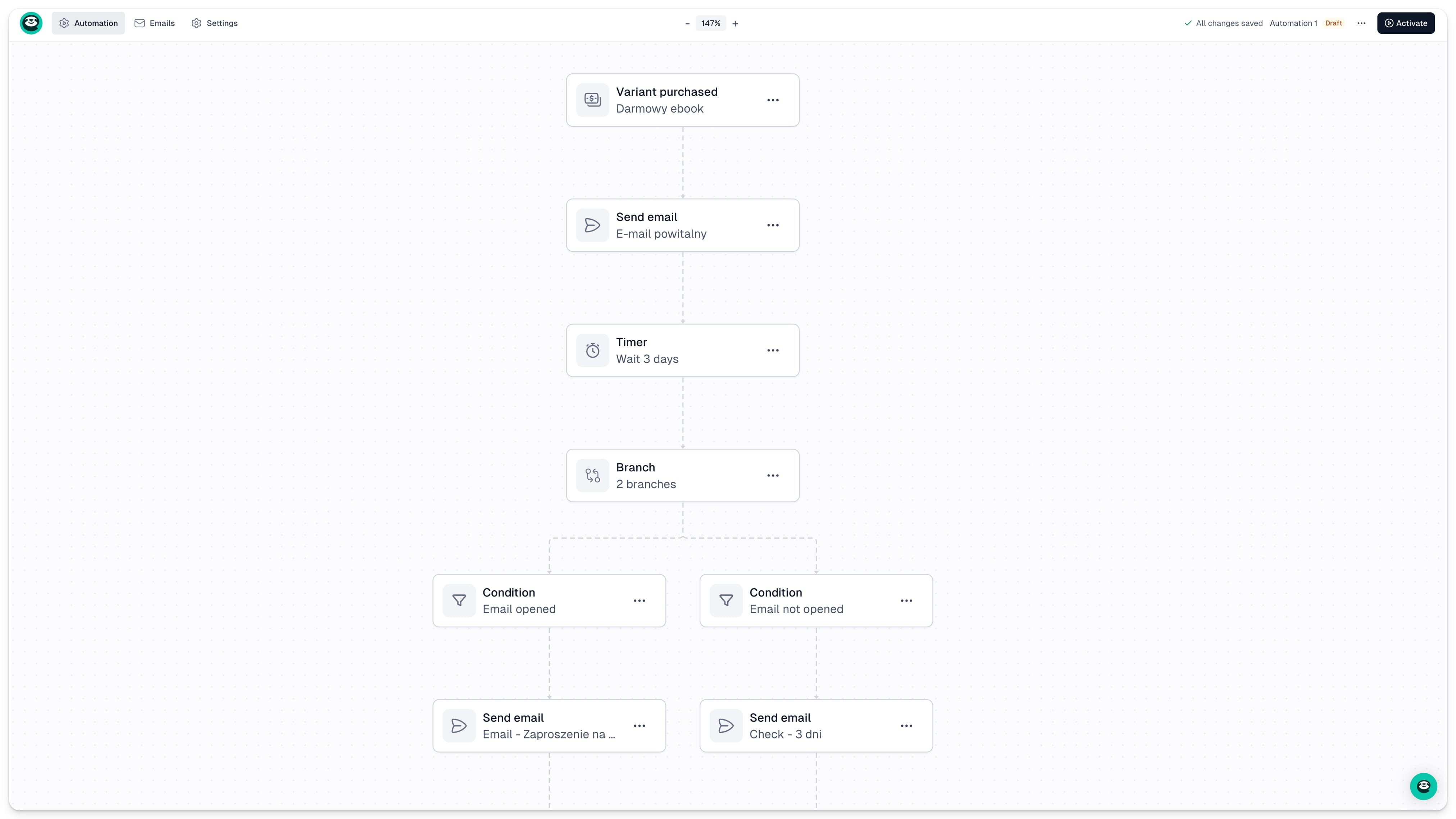 Easymail automated email workflow