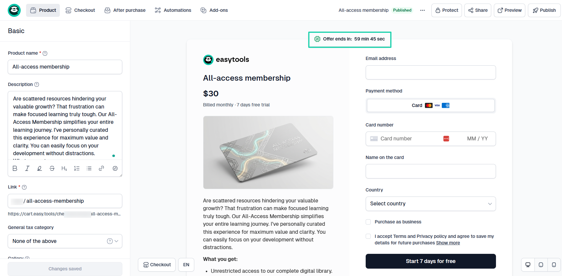 conversion-focused checkout