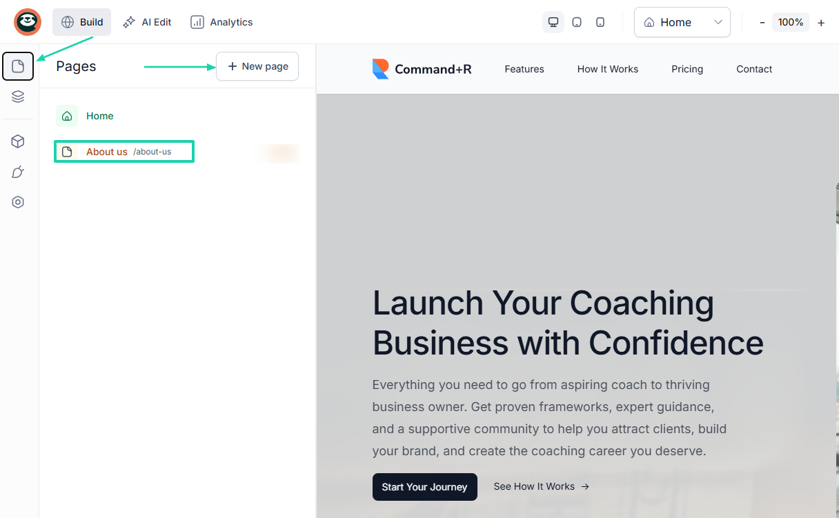 add mutiple pages on website