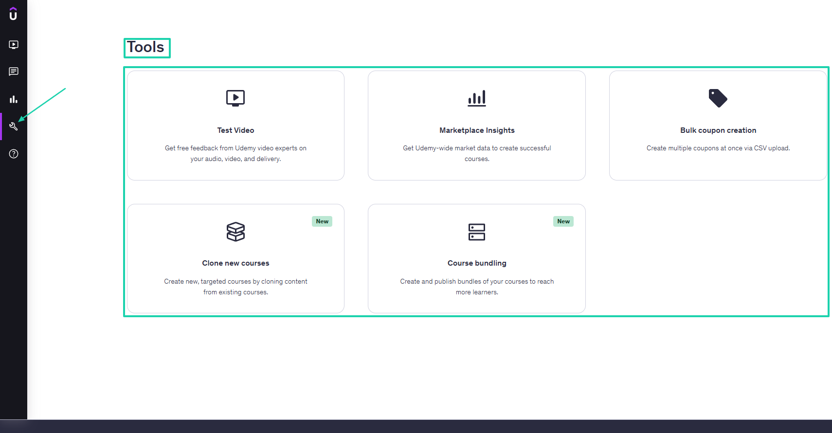 select tools in the sidebar
