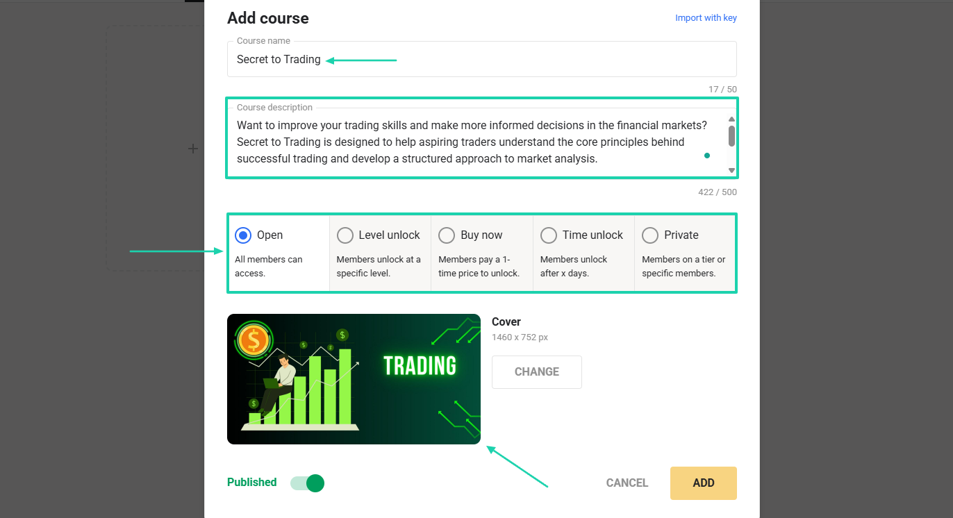 add course on learnworlds alternative