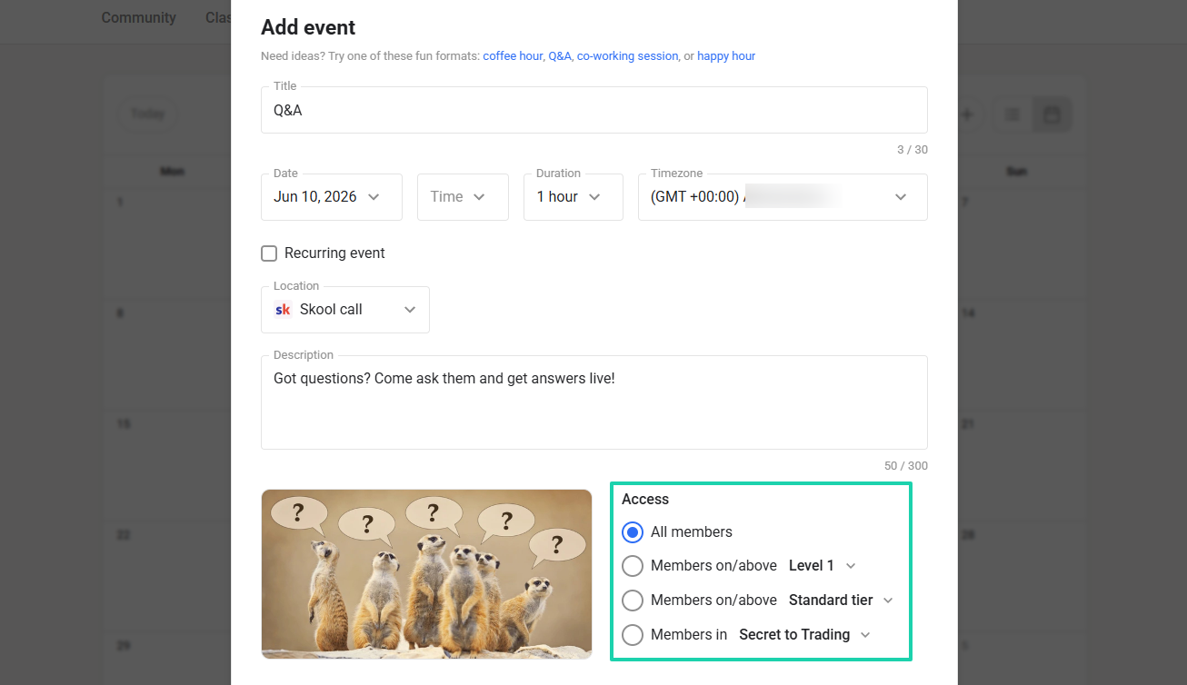 add event