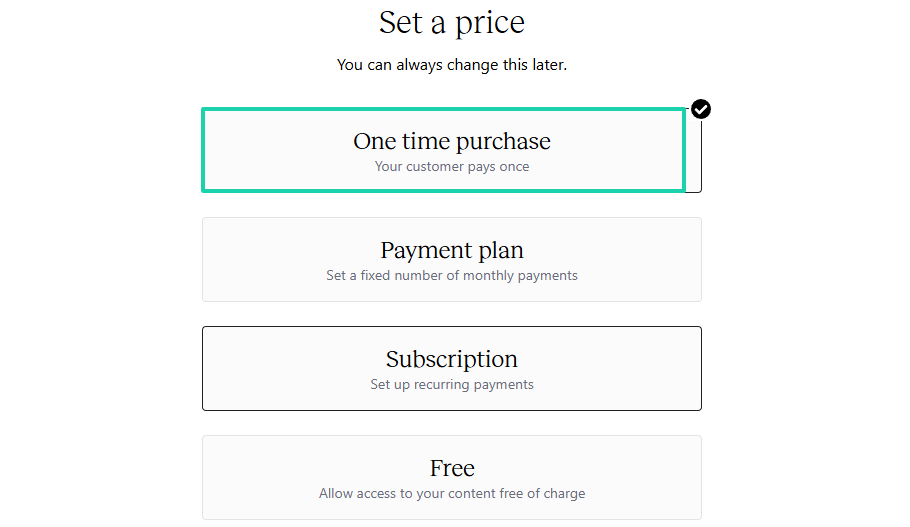 set price of product
