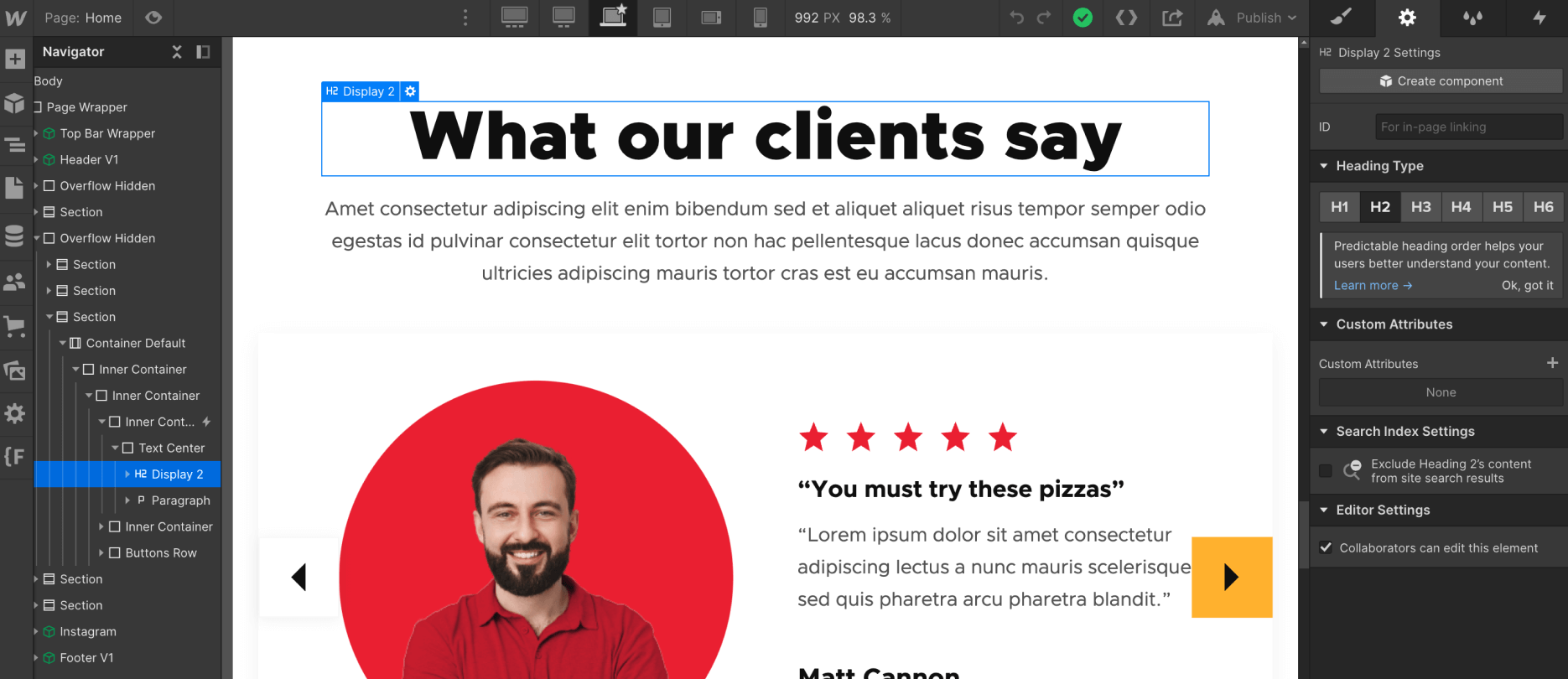 Static Content - Pizzaplanet X Webflow Template
