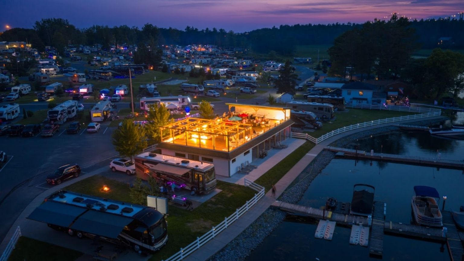 Aerial view of RV sites