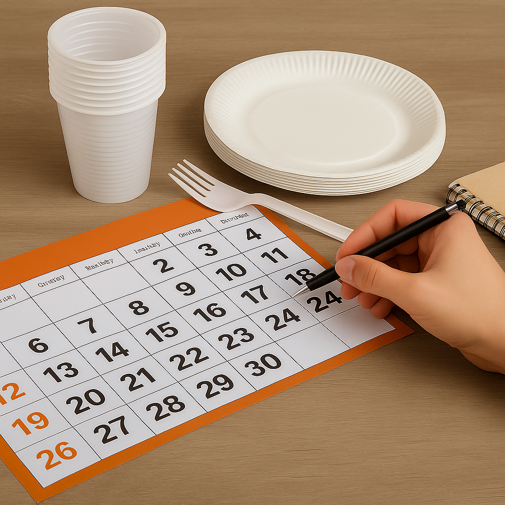 Sazonalidade e planejamento na compra de descartáveis no atacado para eventos