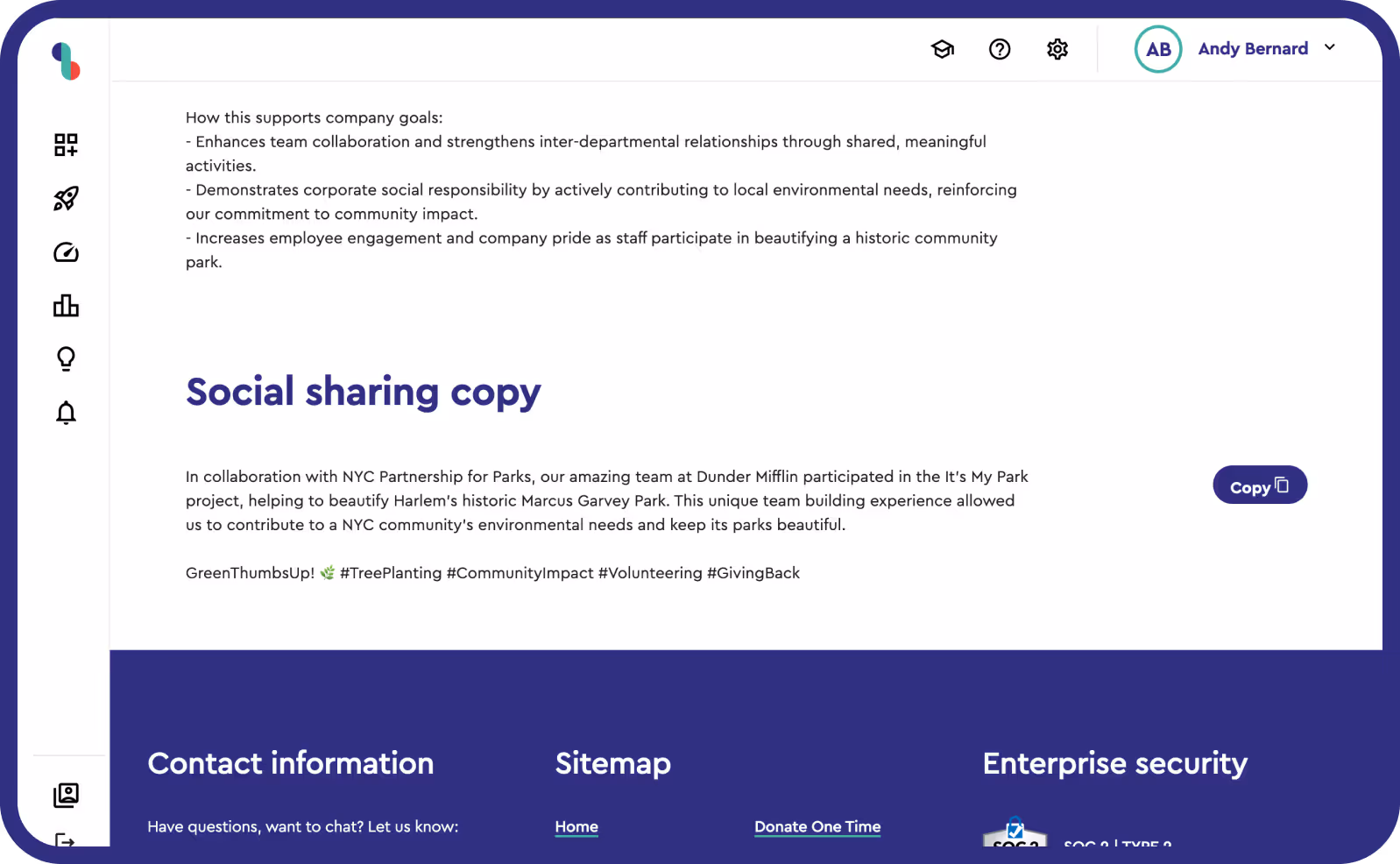 Our giving dashboard displays current and past giving data, overall impact, and provides instant access to tax-deductible receipts.