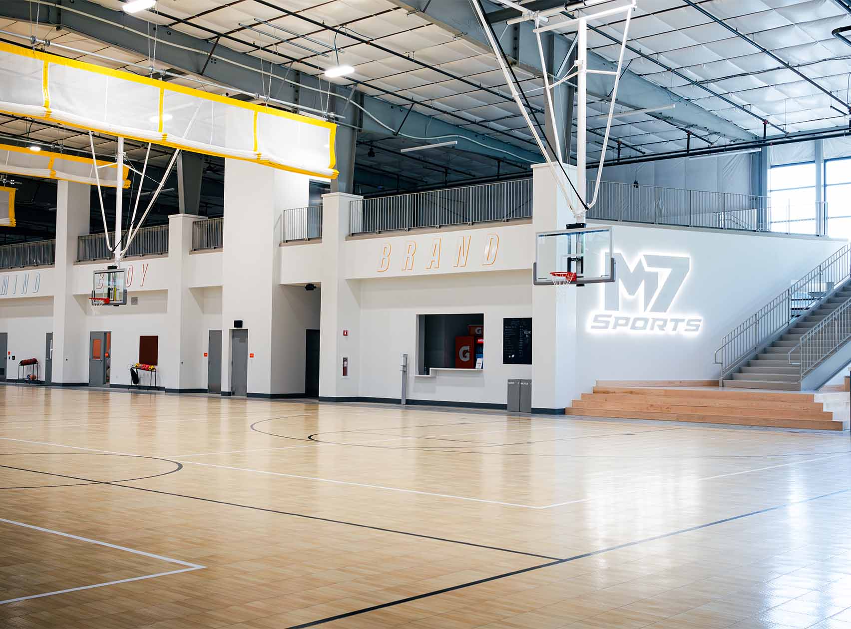 Court with M7 Sports sign in the back