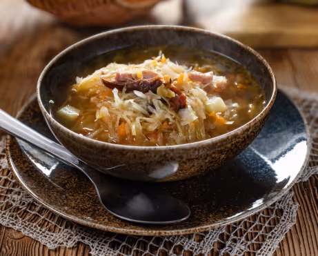 Káposztaleves Babbal és Hússal Recept