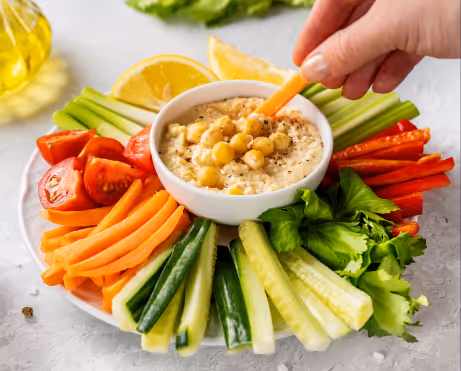 Protein Hummusz Zöldségekkel