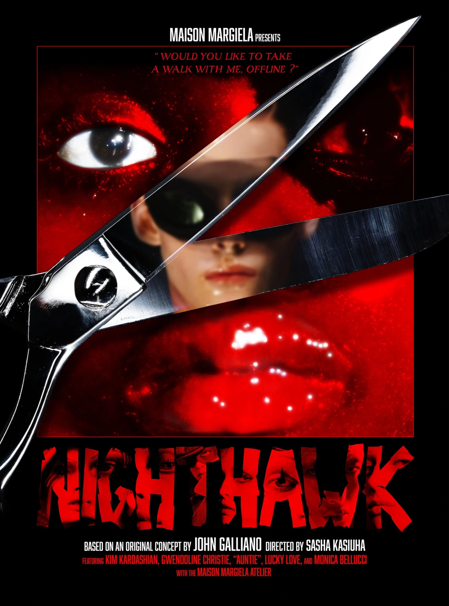 The original Nighthawk film poster, with the complete typography and composition.